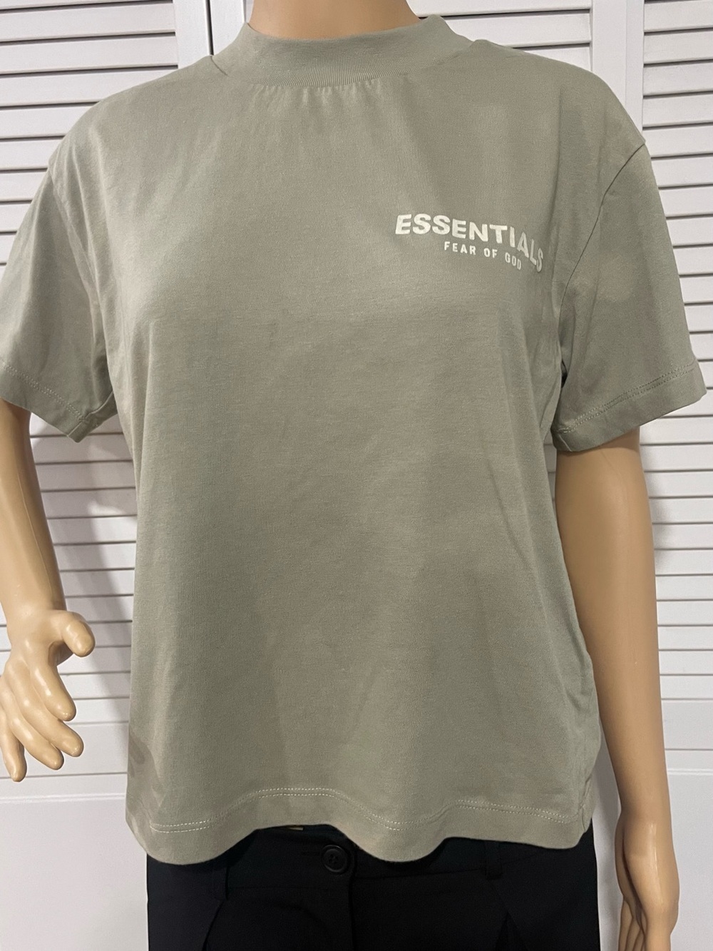 Essentials Olive Green Short Sleeve Logo Tee